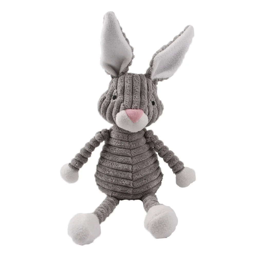 Corduroy Animal Squeaky Dog Toy - Bite Resistant
