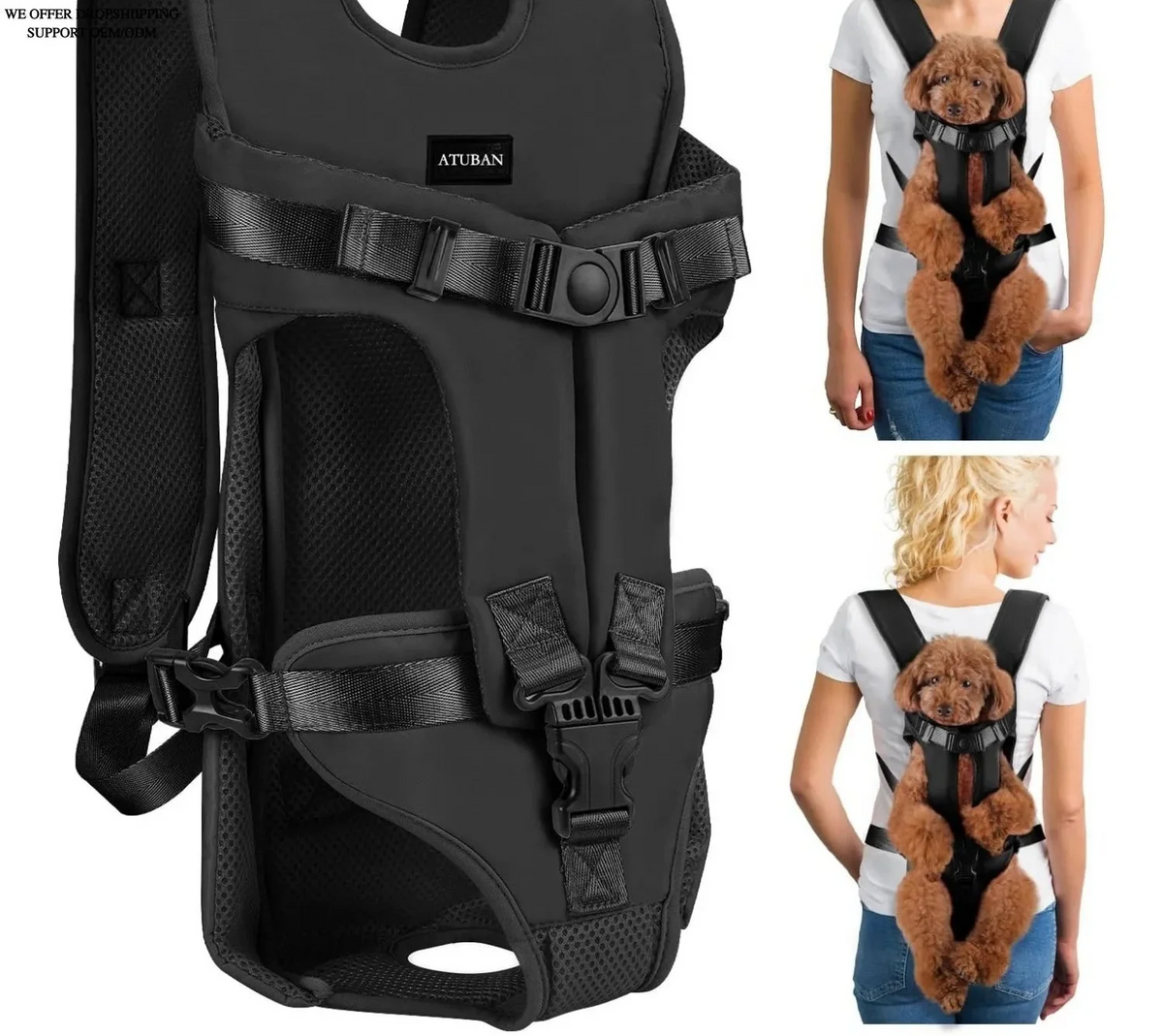 Hands-Free Dog Front Carrier Backpack for Hiking & Cycling