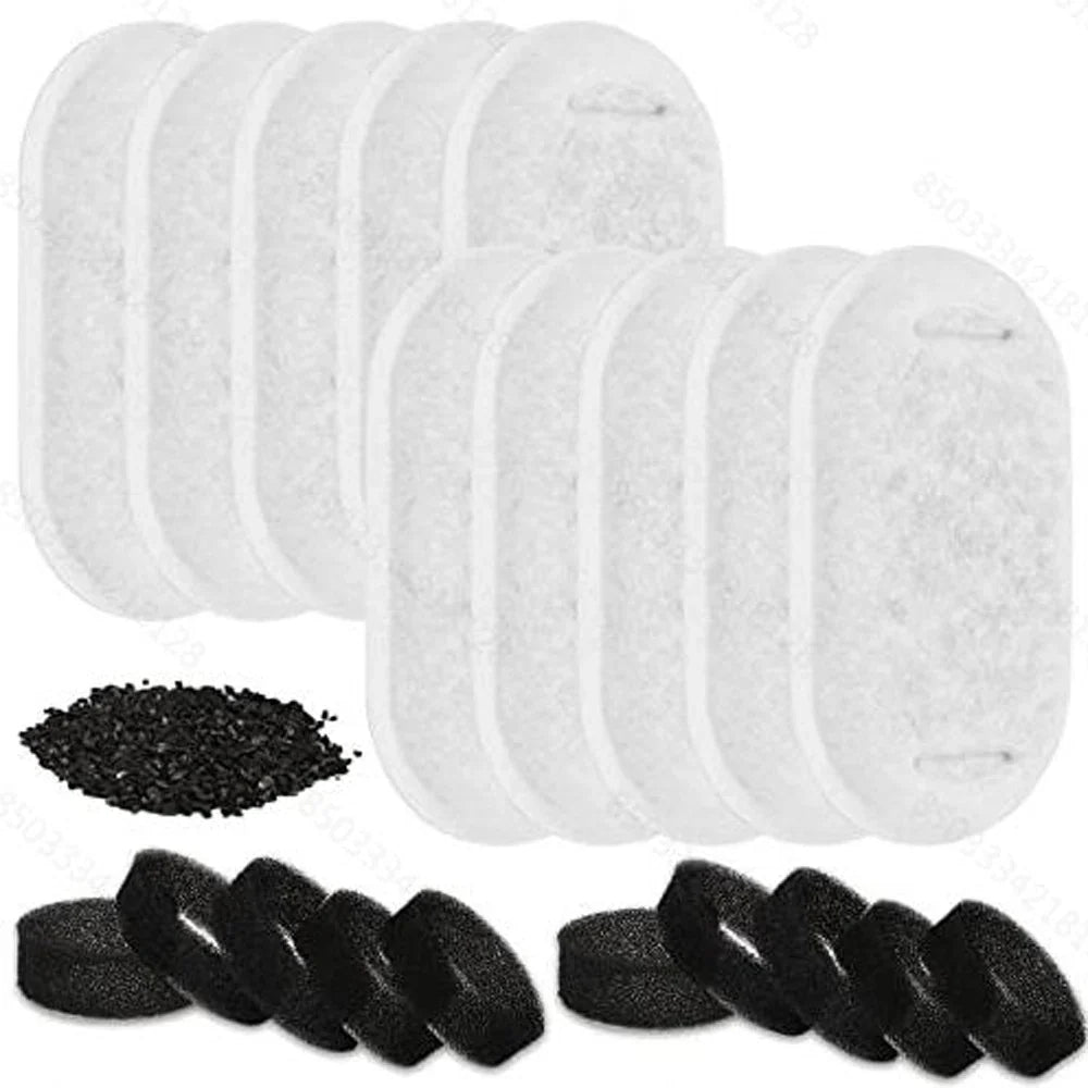 Activated Carbon Replacement Filters for Pet Water Fountains — 8pc
