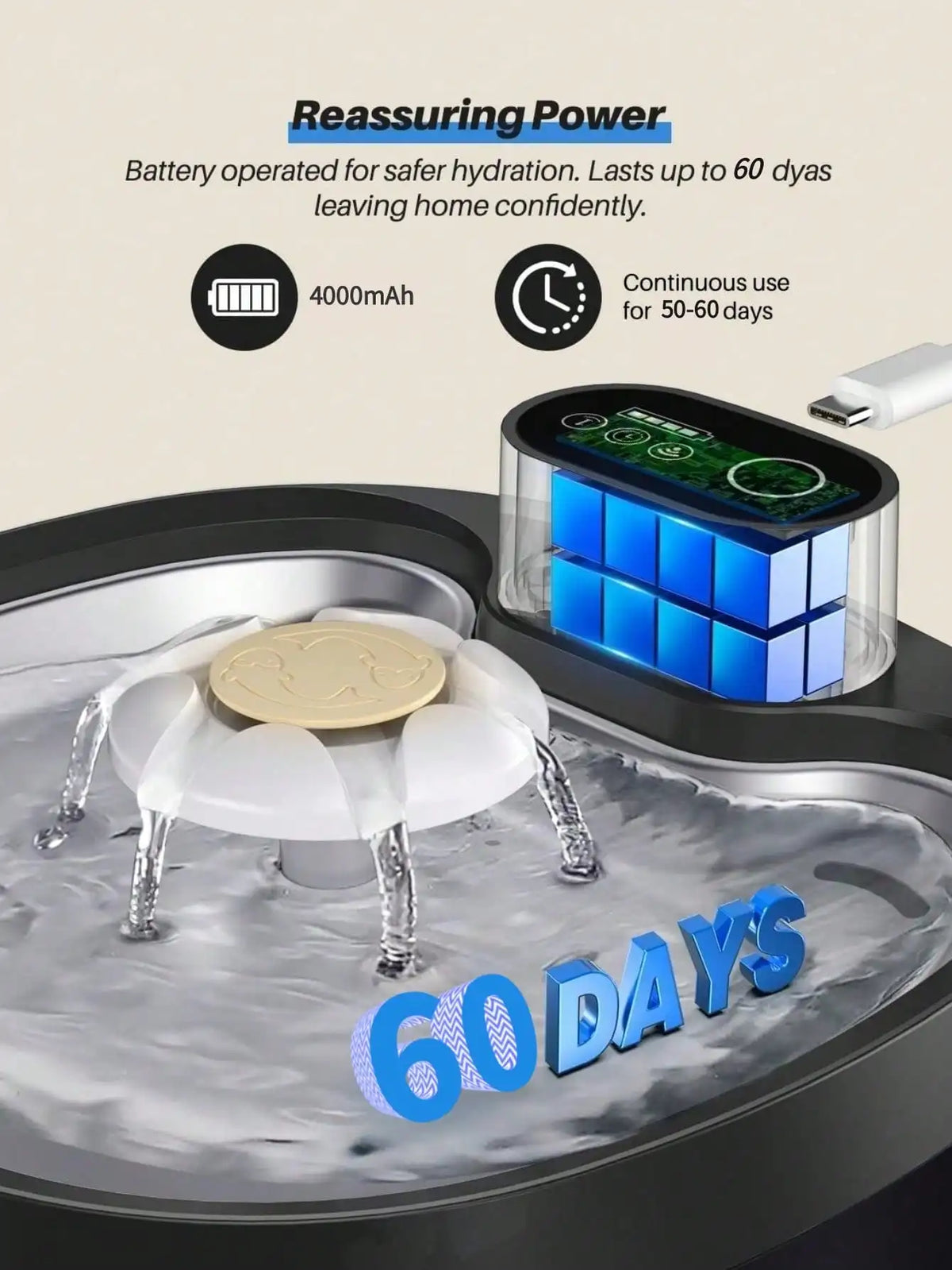 Cordless Automatic Pet Water Fountain — 2.6L with Sensor Dispensing