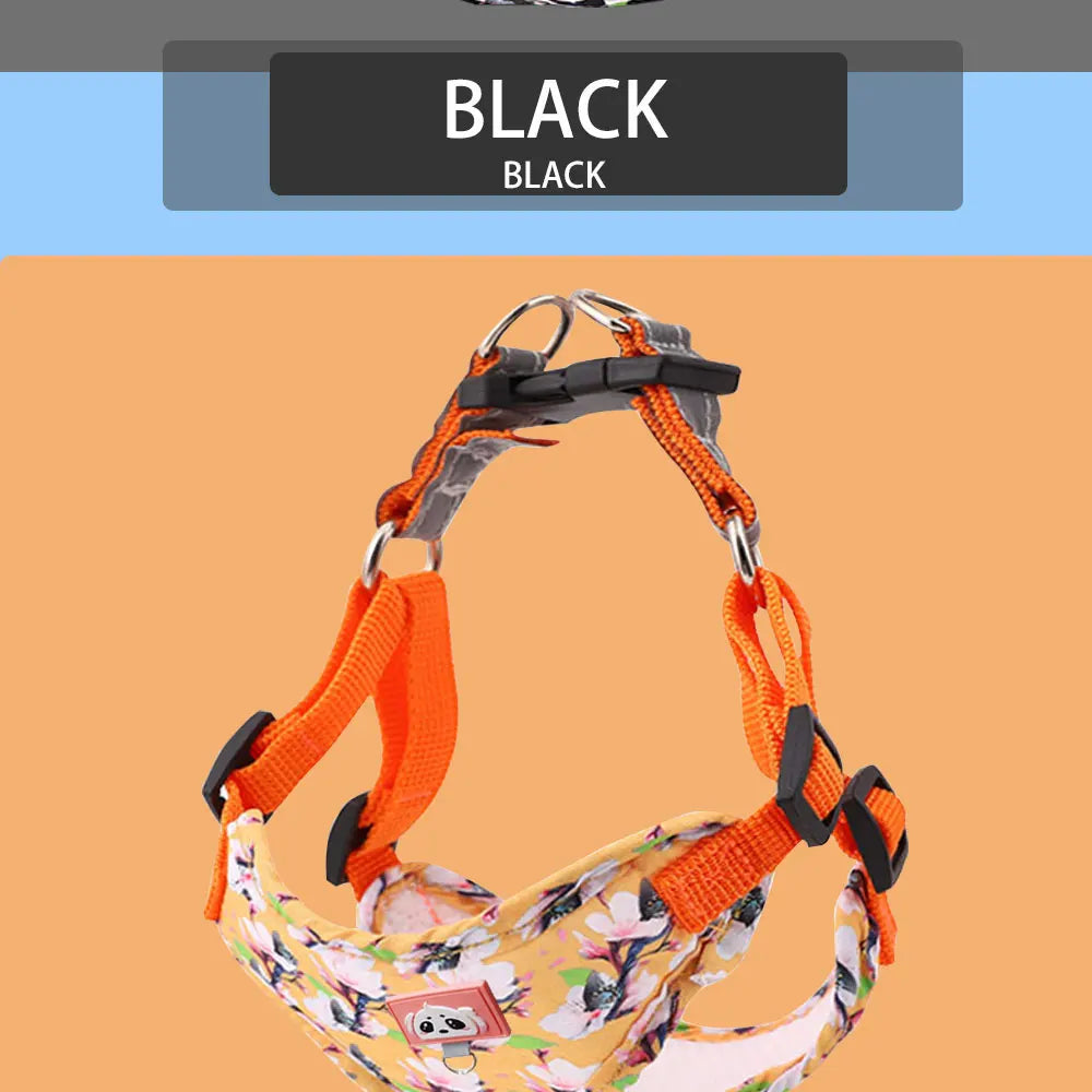 Adjustable Dog Harness & Leash Set with Reflective Strips
