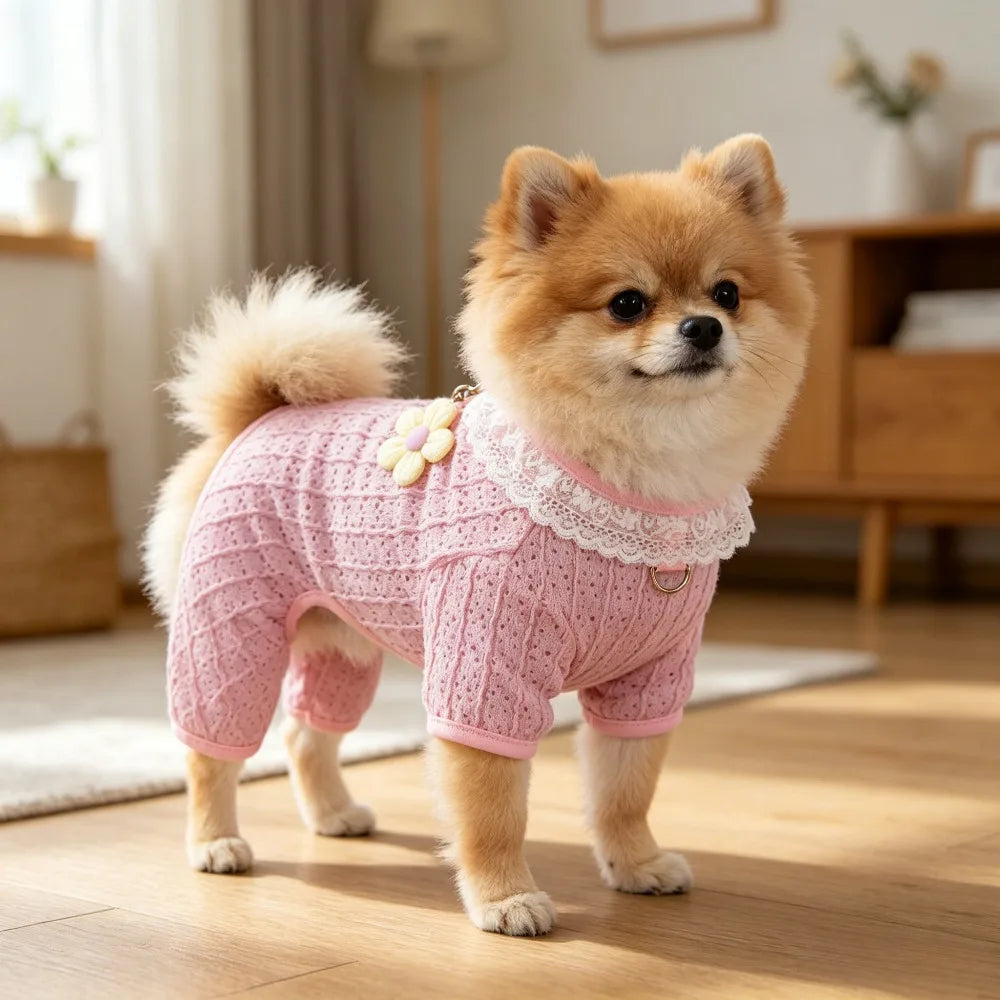 Lace Jumpsuit with D-Ring for Small Dogs & Cats
