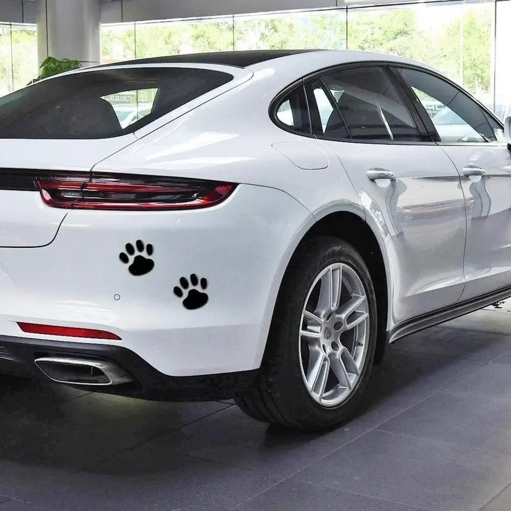 3D Paw Print Car Stickers - Animal Footprint Decals (2-Pack)