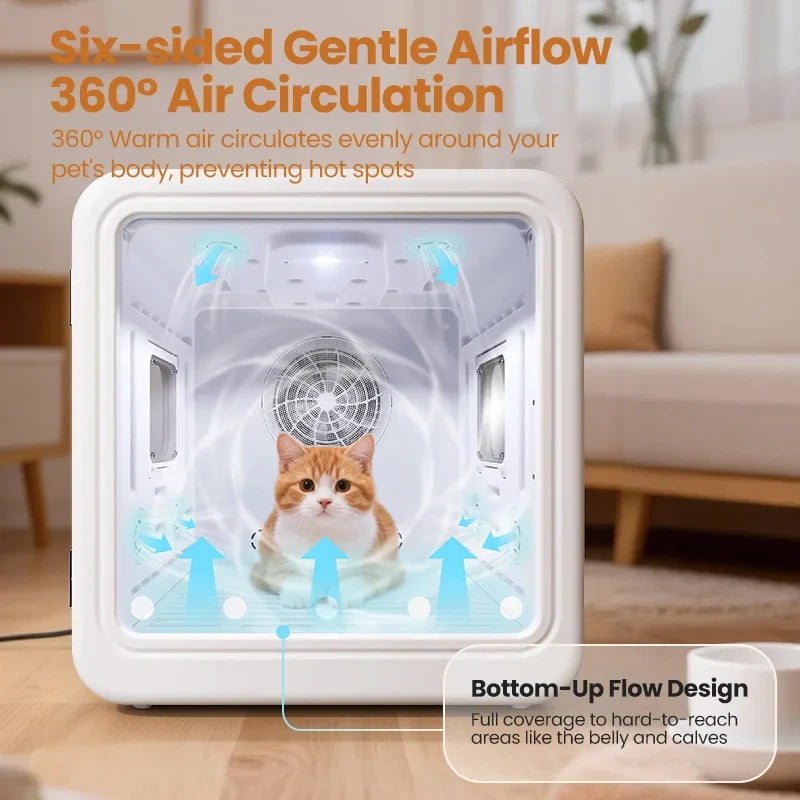 70L Smart Pet Dryer Box with 360° Drying & Auto Temperature Control