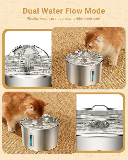 2.2L Stainless Steel Smart Pet Water Fountain