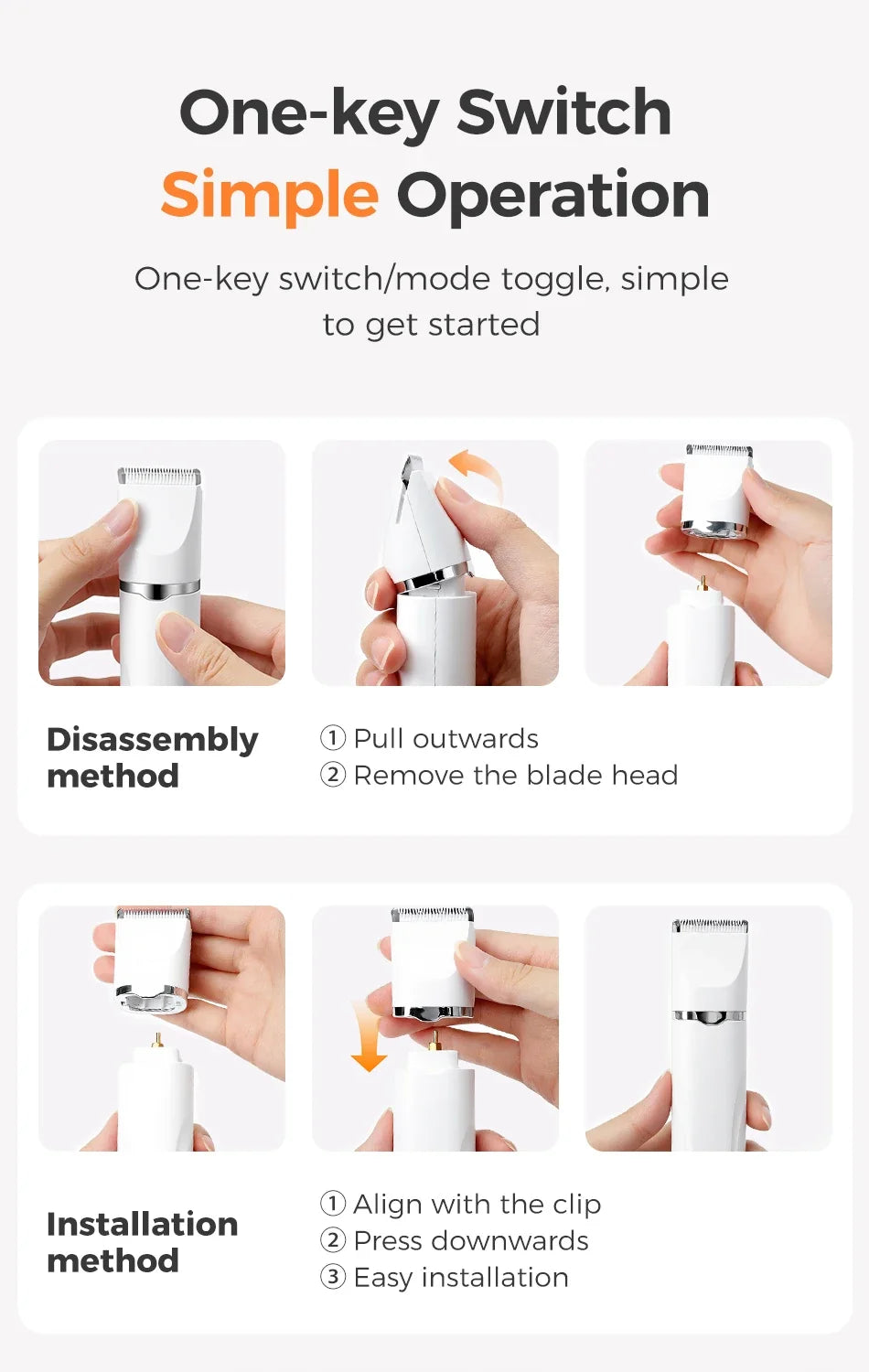 4-in-1 Electric Pet Grooming Kit for Dogs & Cats