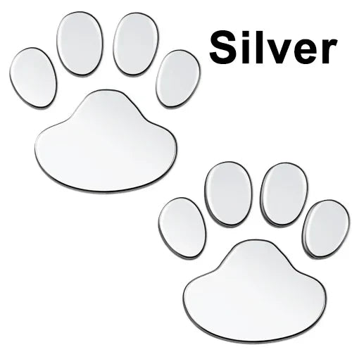 3D Paw Print Car Stickers - Animal Footprint Decals (2-Pack)