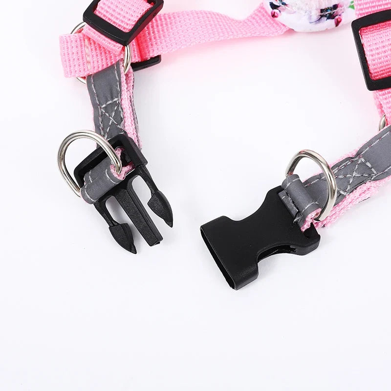 Adjustable Dog Harness & Leash Set with Reflective Strips