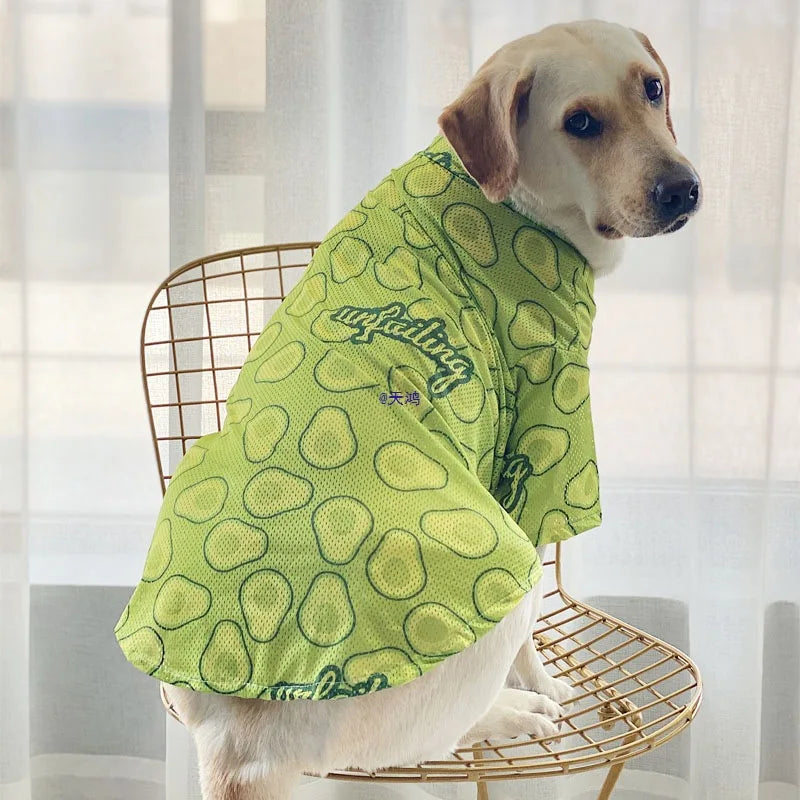 Cartoon Print Dog Cooling Vest Shirt | Soft Summer Top for Medium & Large Dogs
