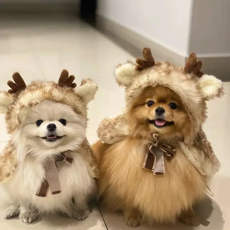 Festive Reindeer Pet Costume Cloak