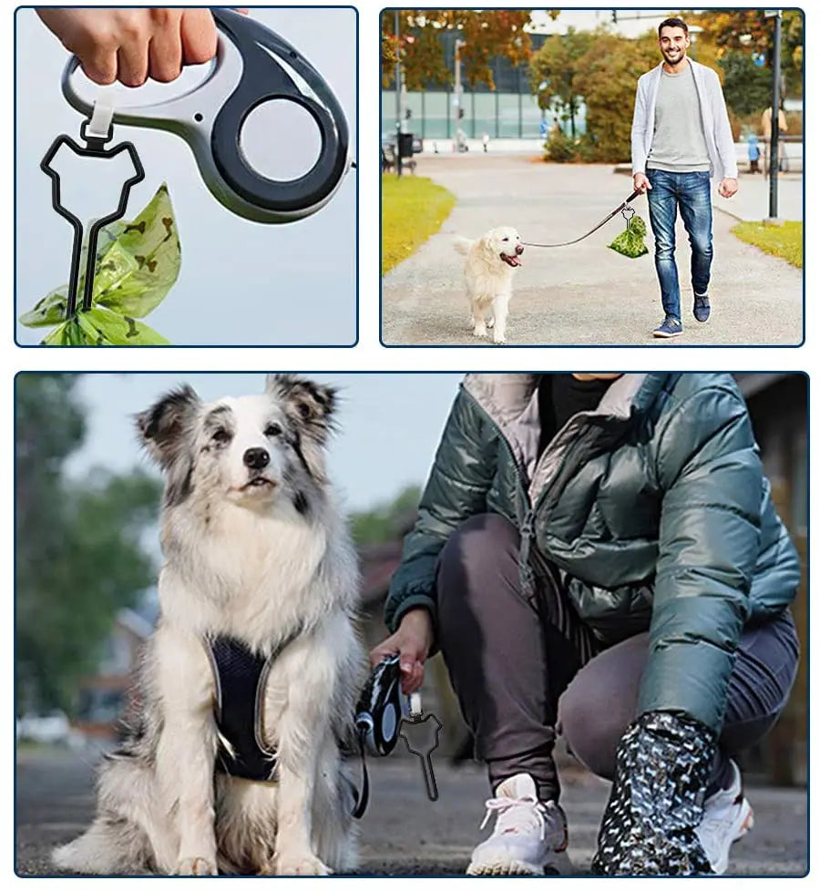 Dog Poop Bag Dispenser with Leash Clip Holder
