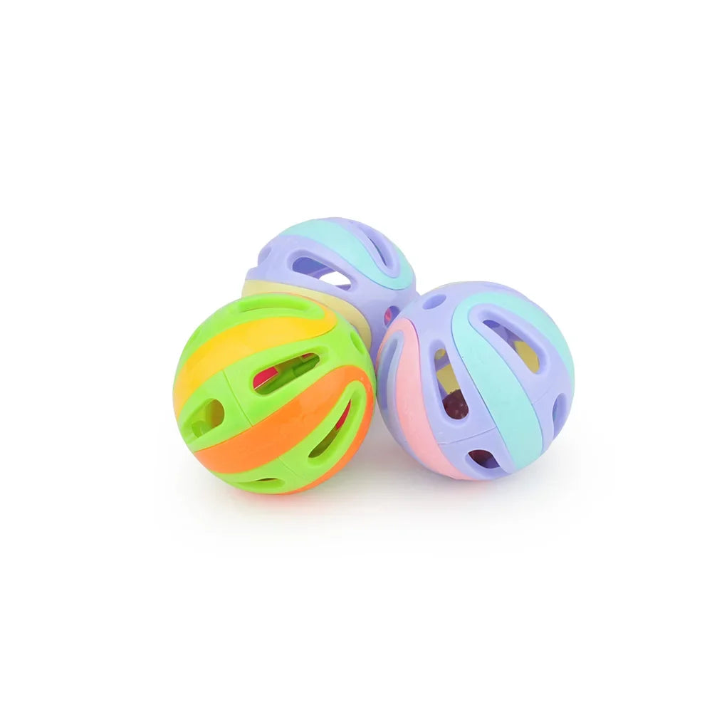 Colourful Bell Ball Cat Toys – Pack of 6