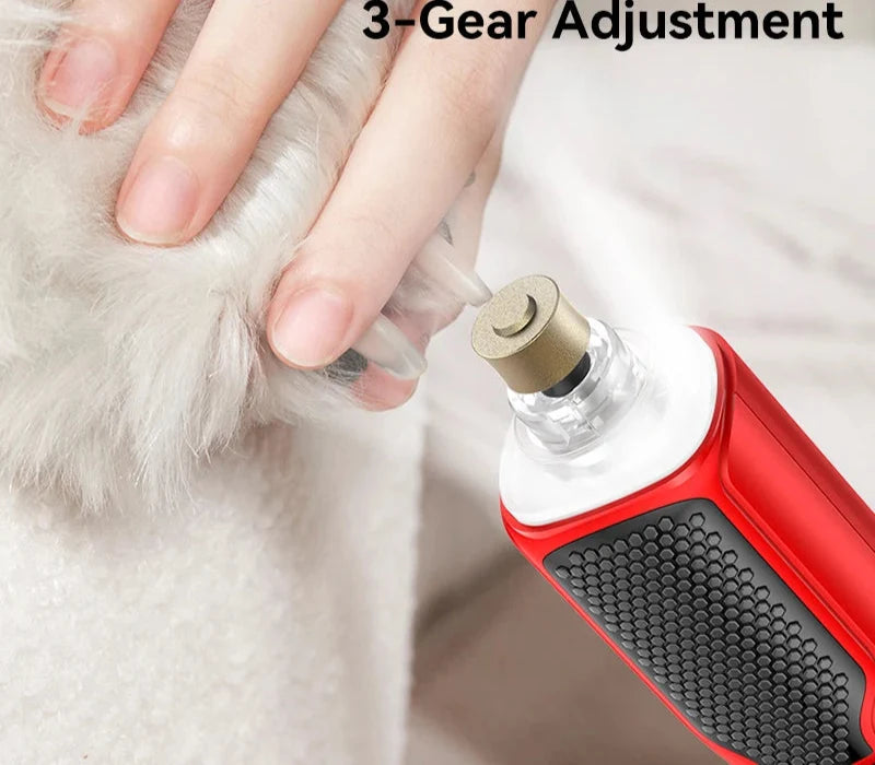 Electric Pet Nail Grinder with LED Light - Rechargeable Dog Cat Claw Trimmer