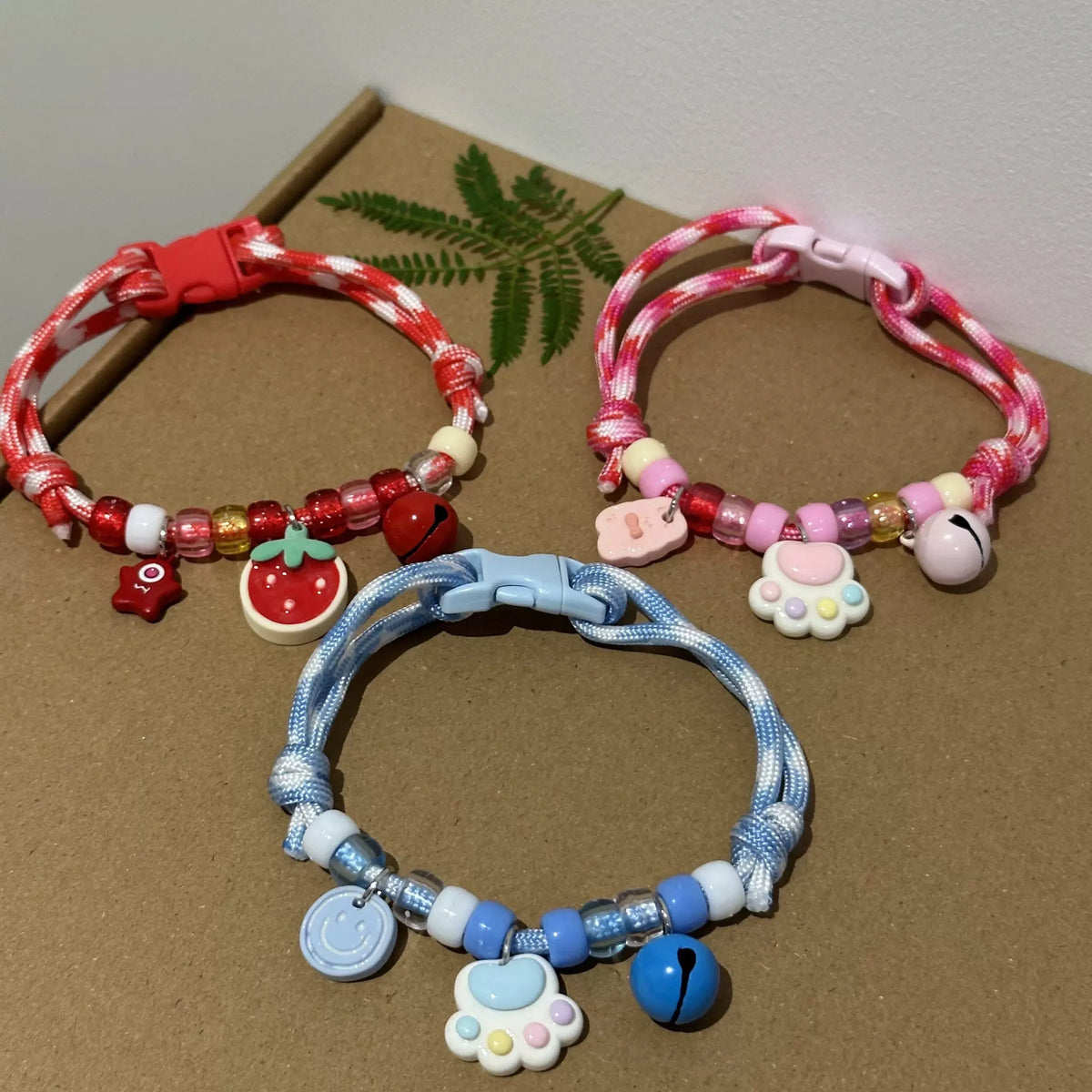 Adjustable Braided Cat Collar with Bell