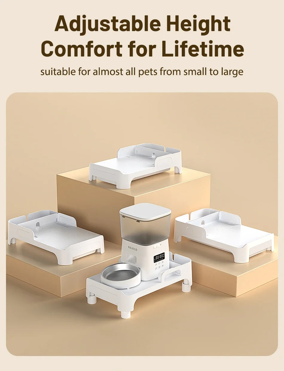 Adjustable Elevated Pet Feeder Bracket — Single & Double Bowl for Cats & Dogs