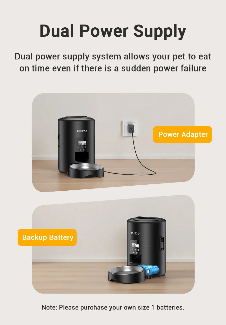 2L Automatic Pet Feeder & Kibble Dispenser — Button Version