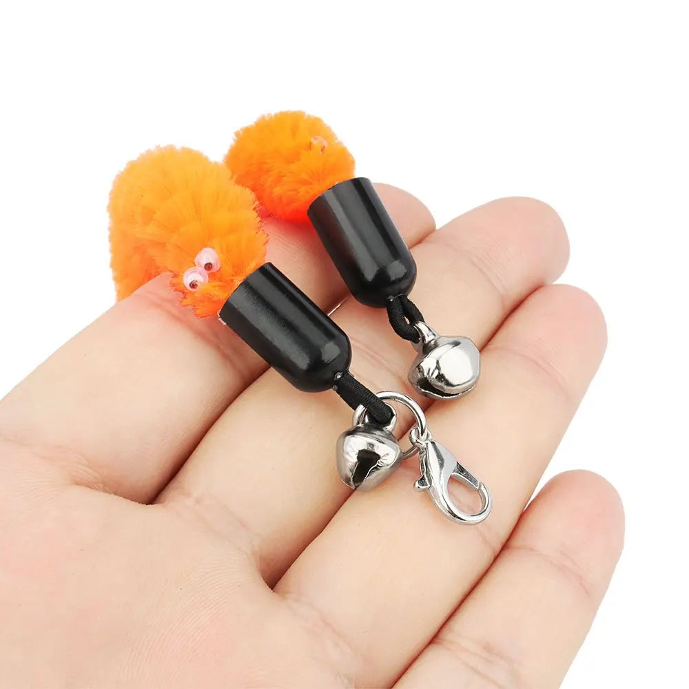 10-Pack Plush Worm Replacement Heads for Cat Wand Toys
