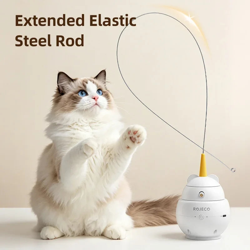 2-in-1 Automatic Laser & Feather Cat Toy — Electric Induction Indoor Kitten Teaser