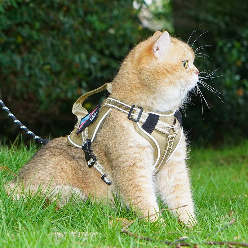 Escape-Proof Tactical Cat Harness — Soft Mesh Vest for Cats & Small Dogs