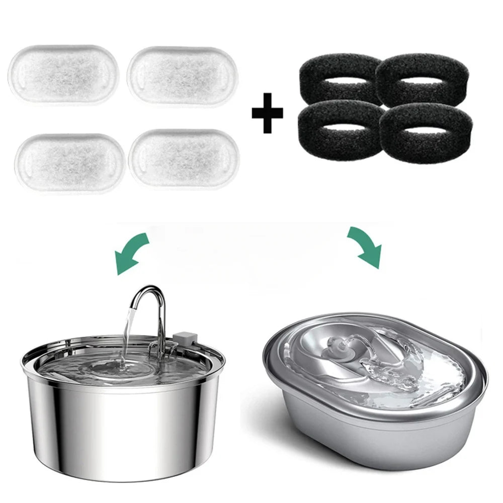 Activated Carbon Replacement Filters for Pet Water Fountains — 8pc