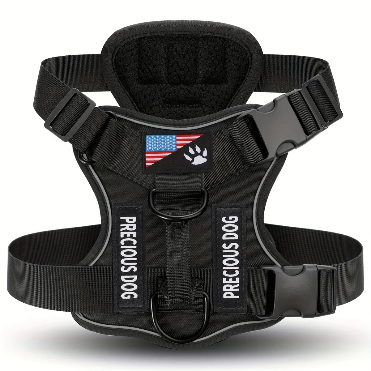 Anti-Pull Tactical Dog Harness with Night Reflective Strips