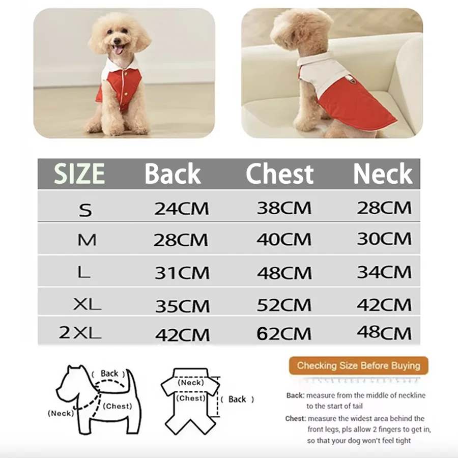 Warm Cotton Dog Coat Vest & Puppy Shirt
