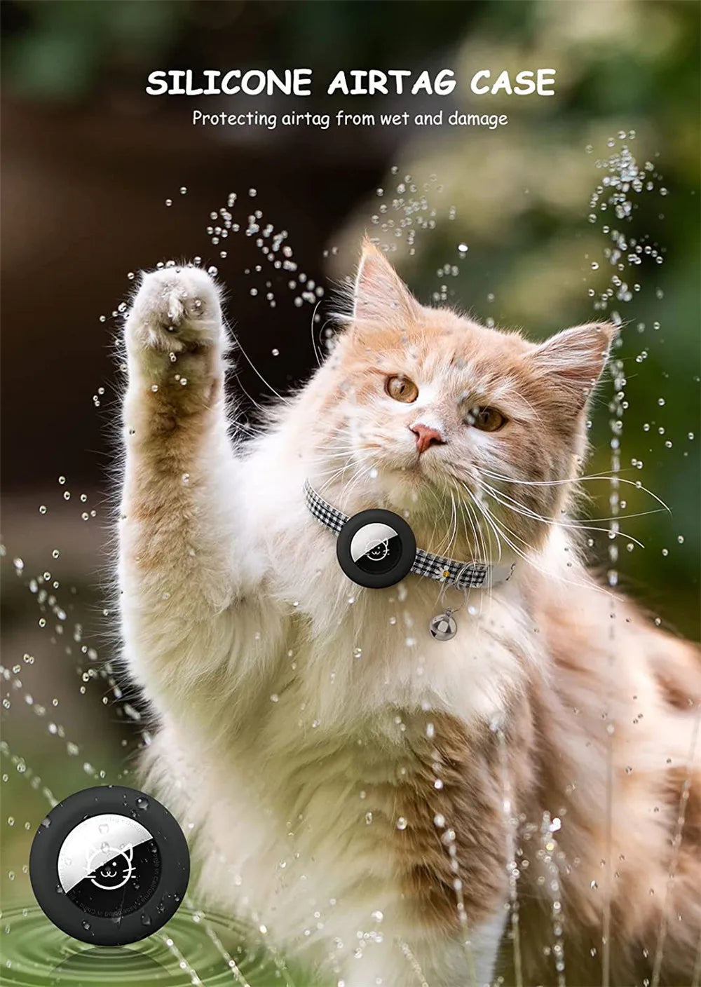 Breakaway Cat Collar with AirTag Holder & Bell