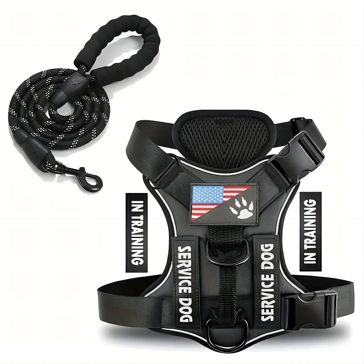 Escape-Proof No-Pull Dog Harness & Lead Set with Reflective Strips