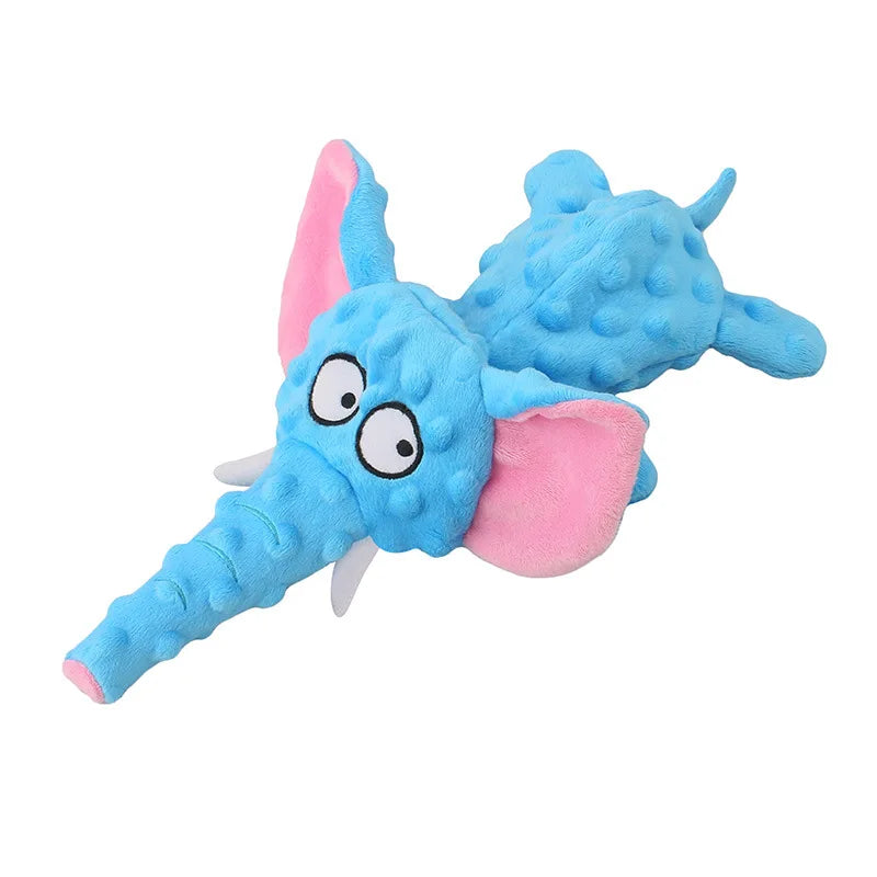 Elephant Plush Squeaky Dog Toy with Crinkle Paper