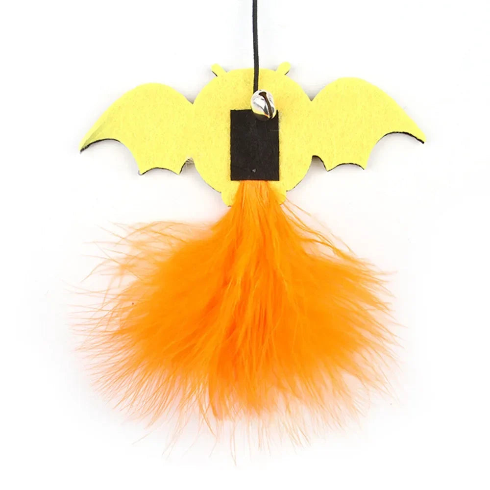 Halloween Cat Teaser Wand with Pumpkin and Spider