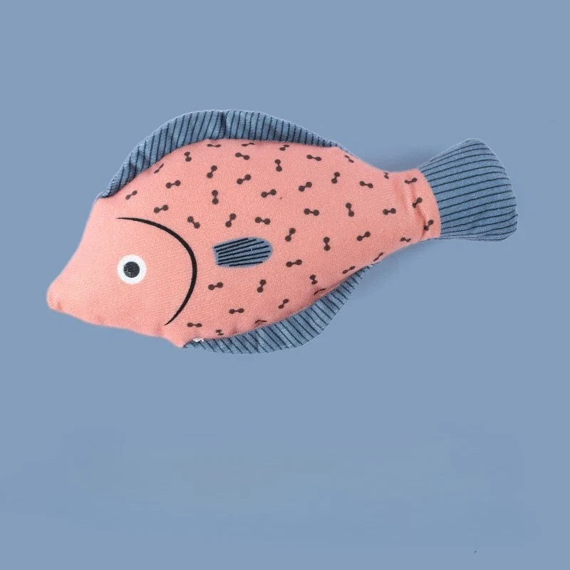 Interactive Plush Fish Cat Toy