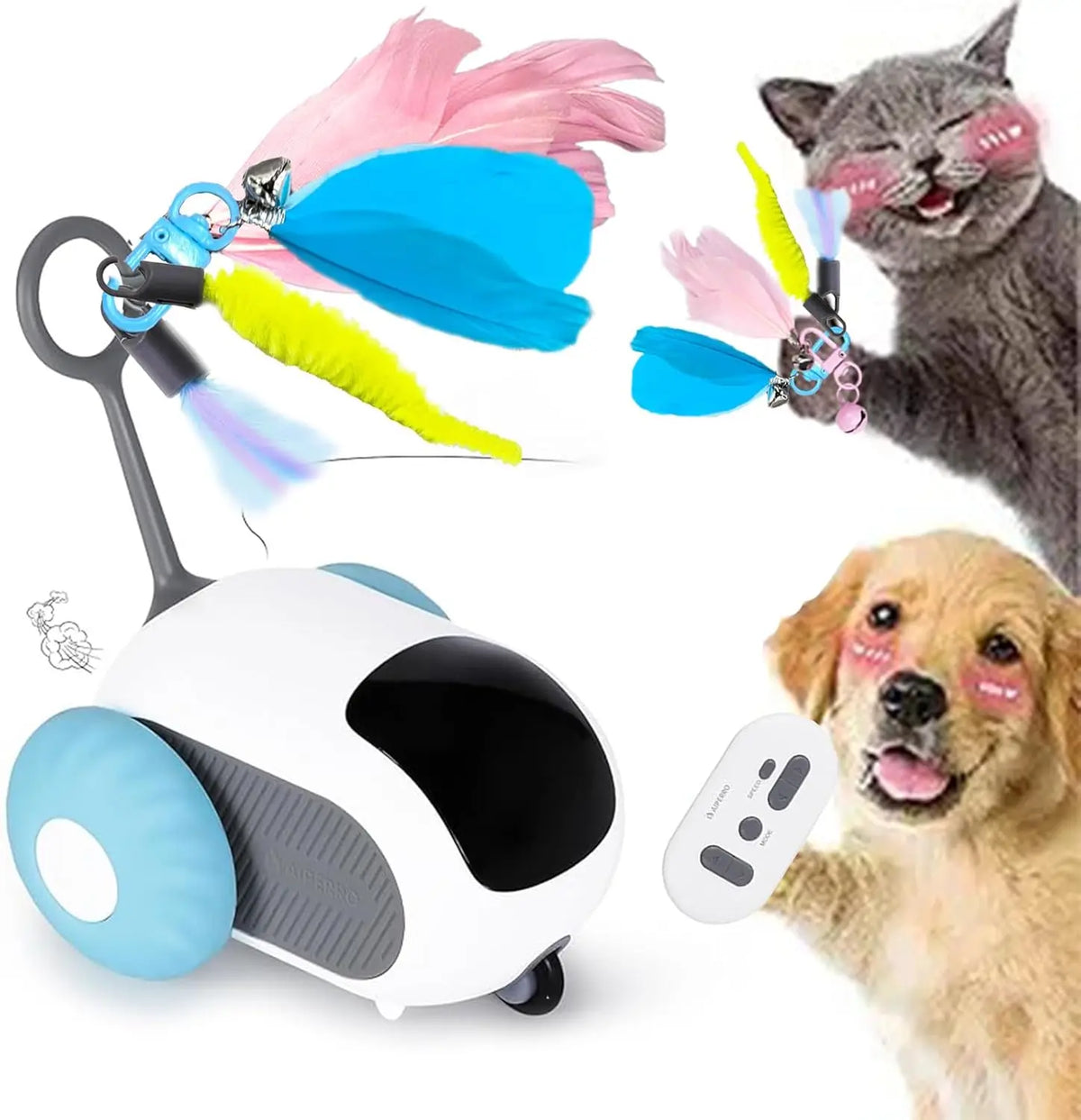 Remote Control Cat Toy with Smart Mode & Obstacle Avoidance — USB Rechargeable