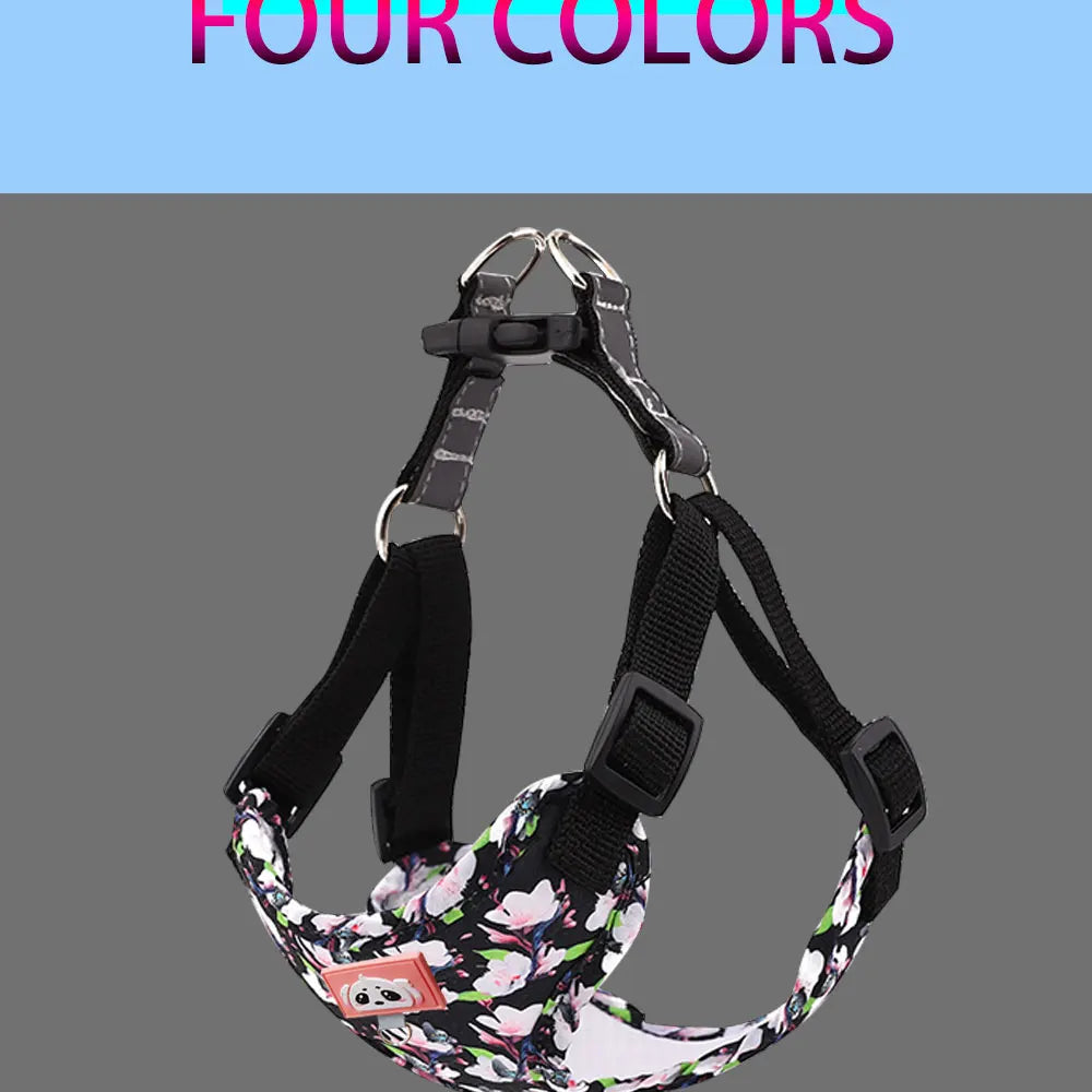 Adjustable Dog Harness & Leash Set with Reflective Strips