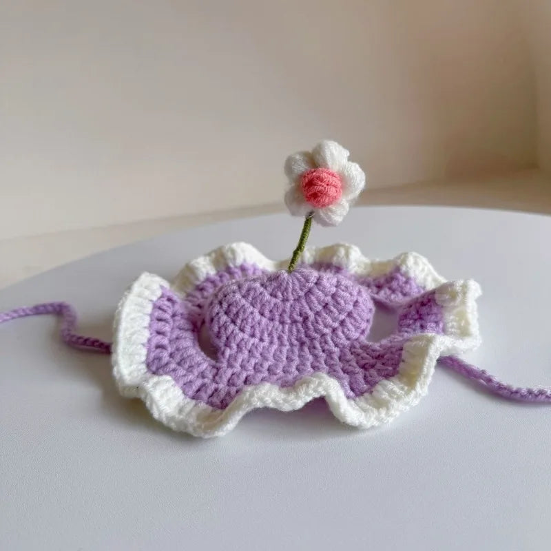 Knitted Hat & Scarf Costume Set for Cats