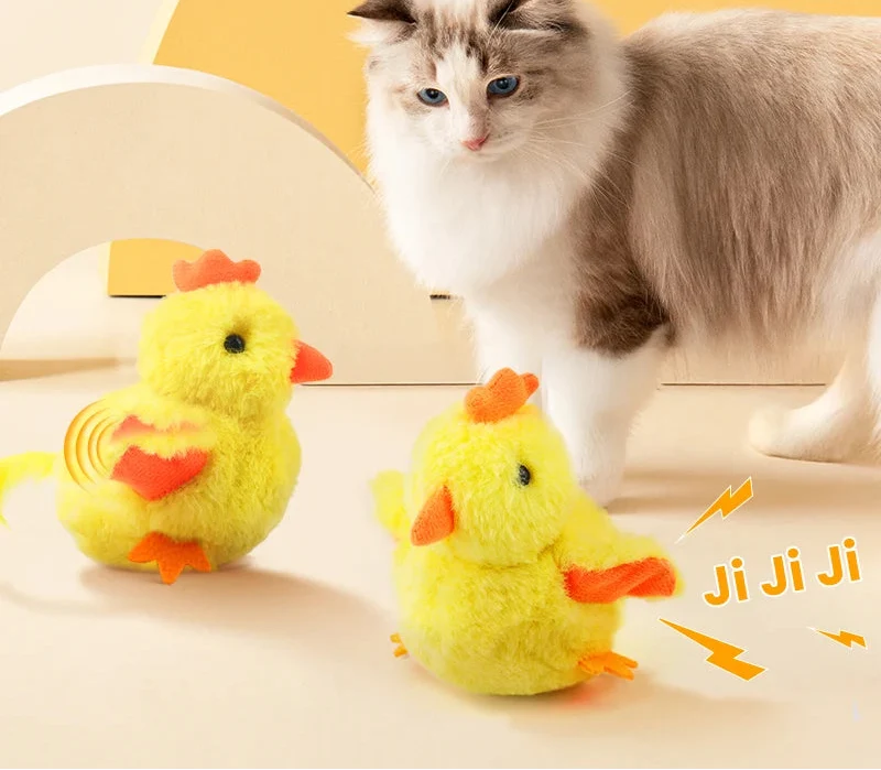 Interactive Remote Control Flapping Chick Cat Toy — Catnip Filled, Realistic Sound & Rechargeable