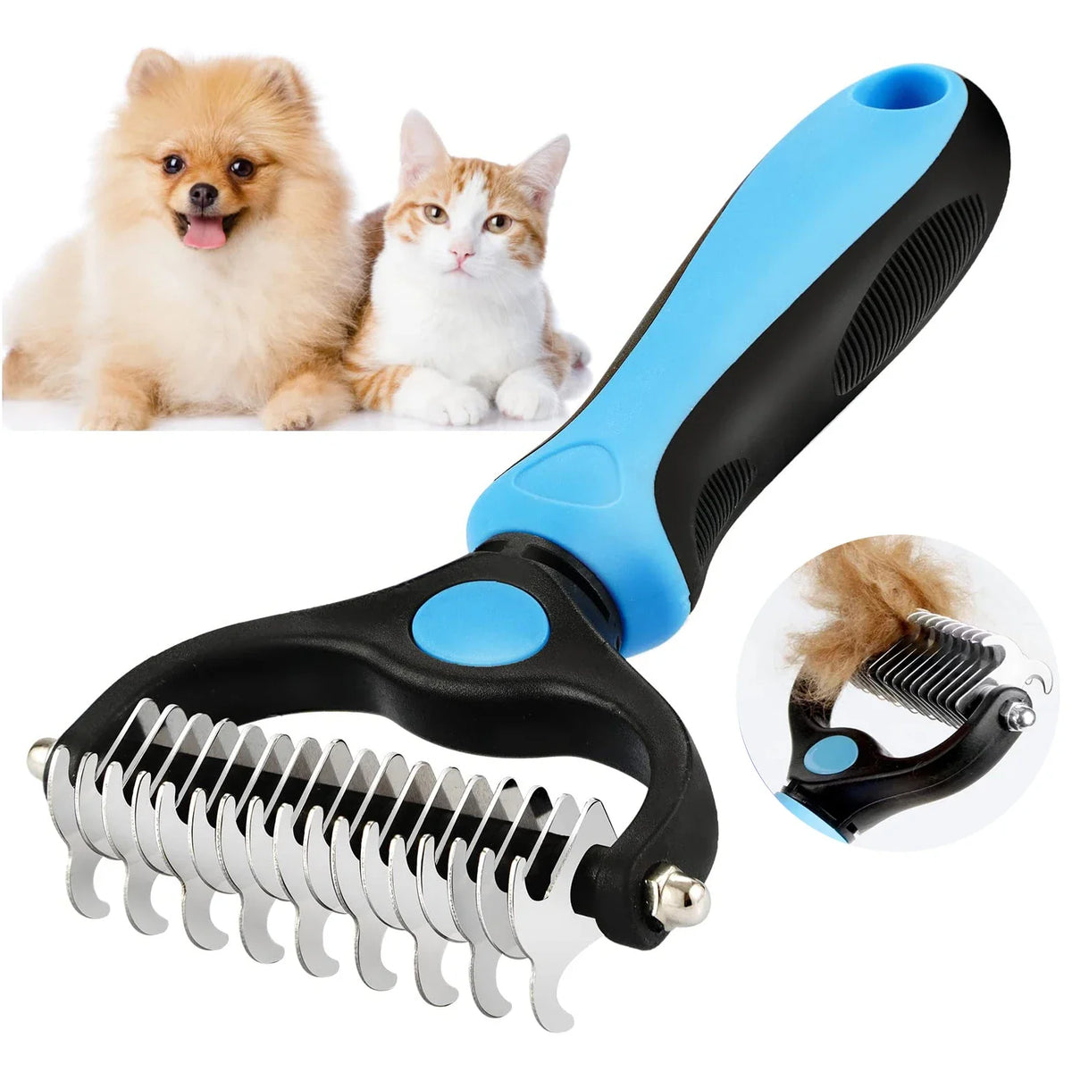 Pet Deshedding Brush - Professional Dog & Cat Hair Remover Grooming Comb