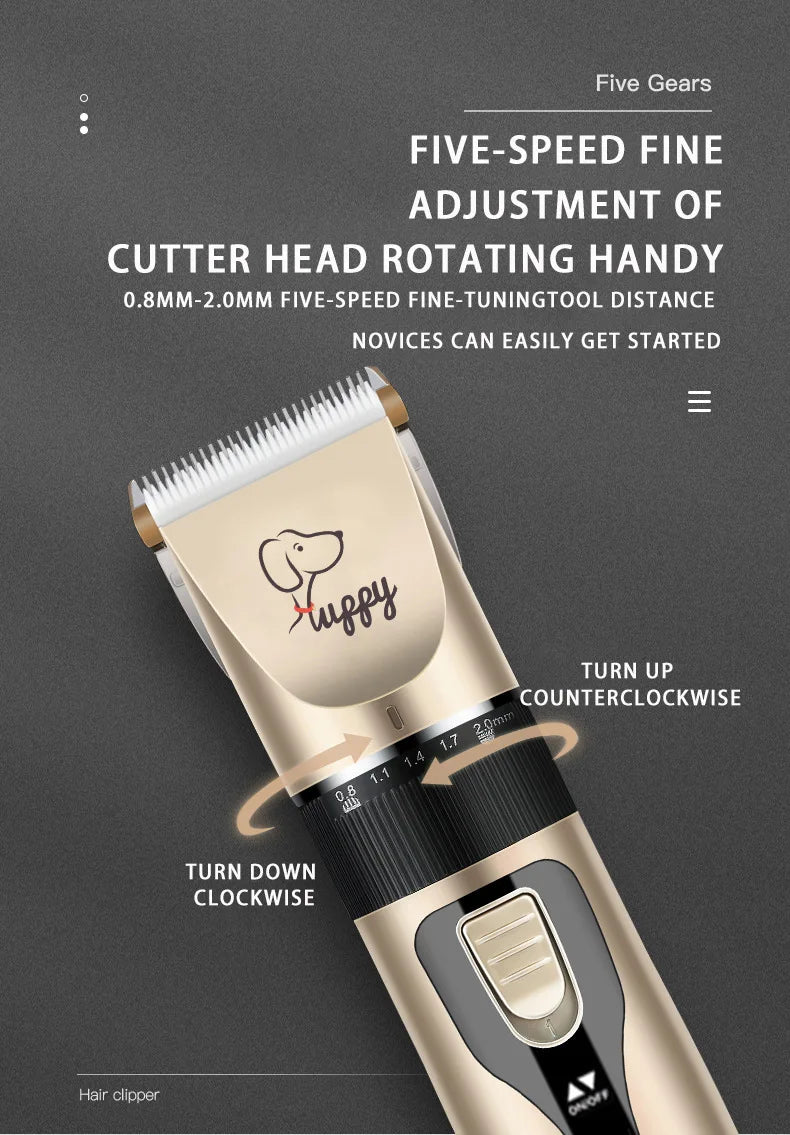 Professional Rechargeable Pet Grooming Clipper Kit for Dogs & Cats
