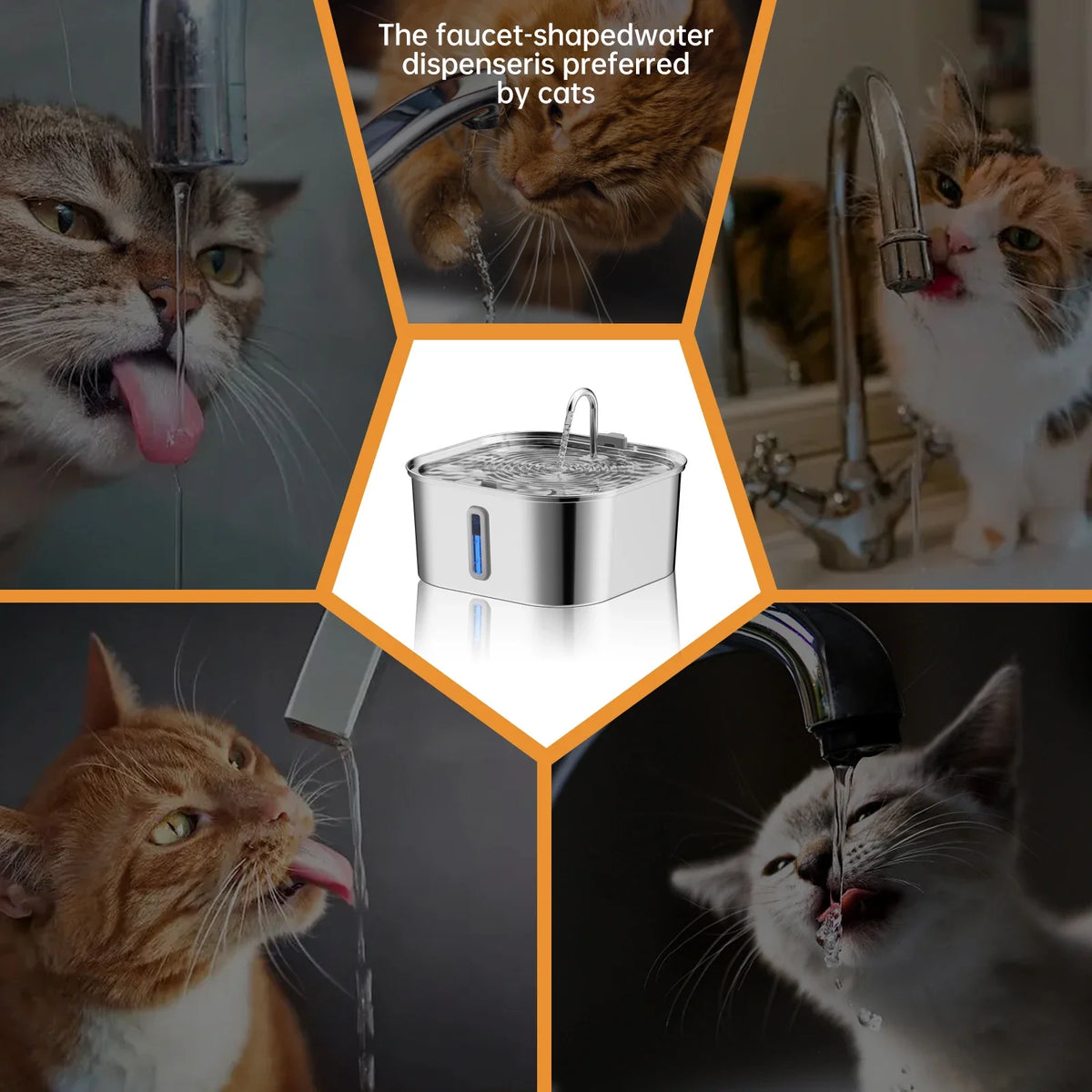 14L Large Capacity Stainless Steel Pet Water Fountain with Filter