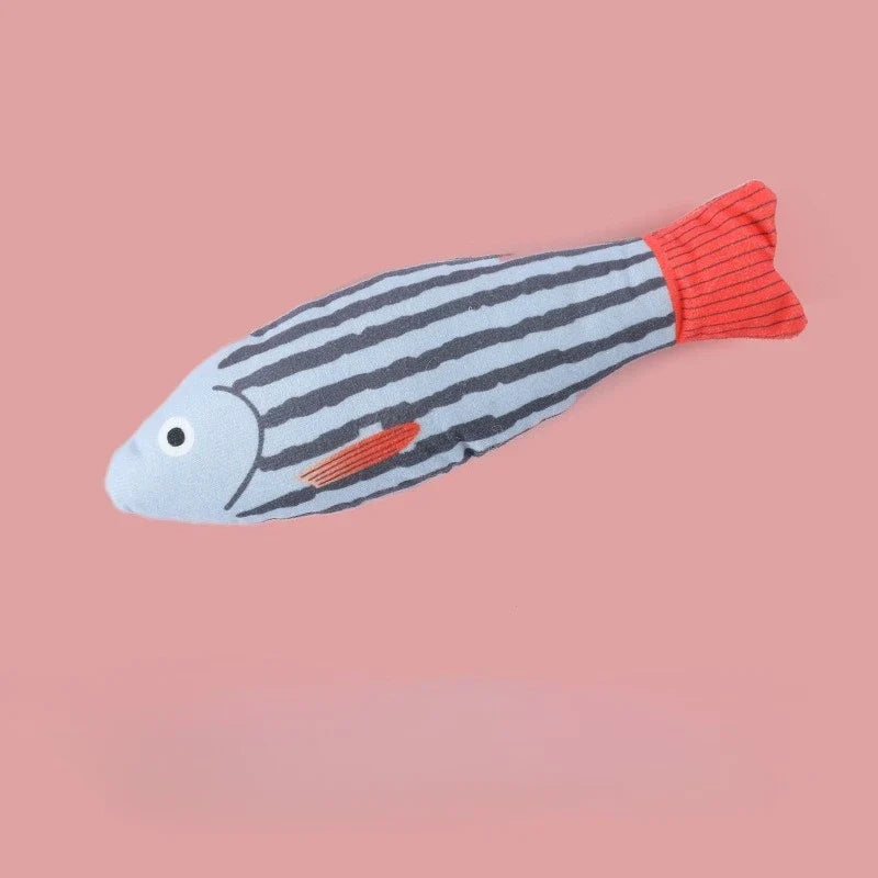 Interactive Plush Fish Cat Toy