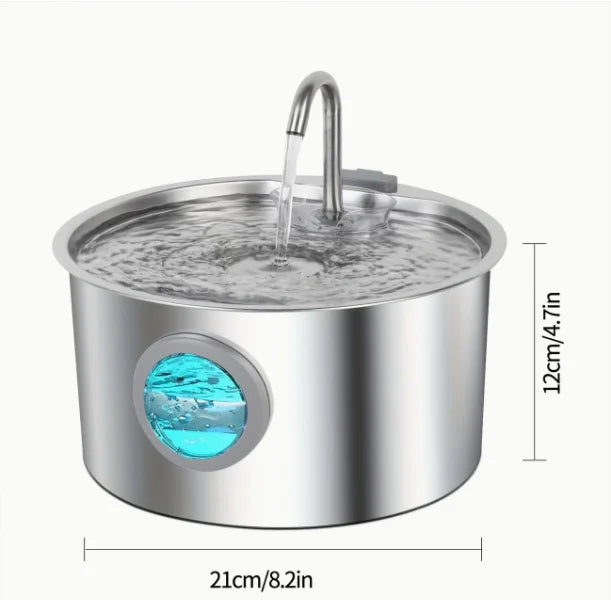 2.2L Stainless Steel Window Pet Water Fountain