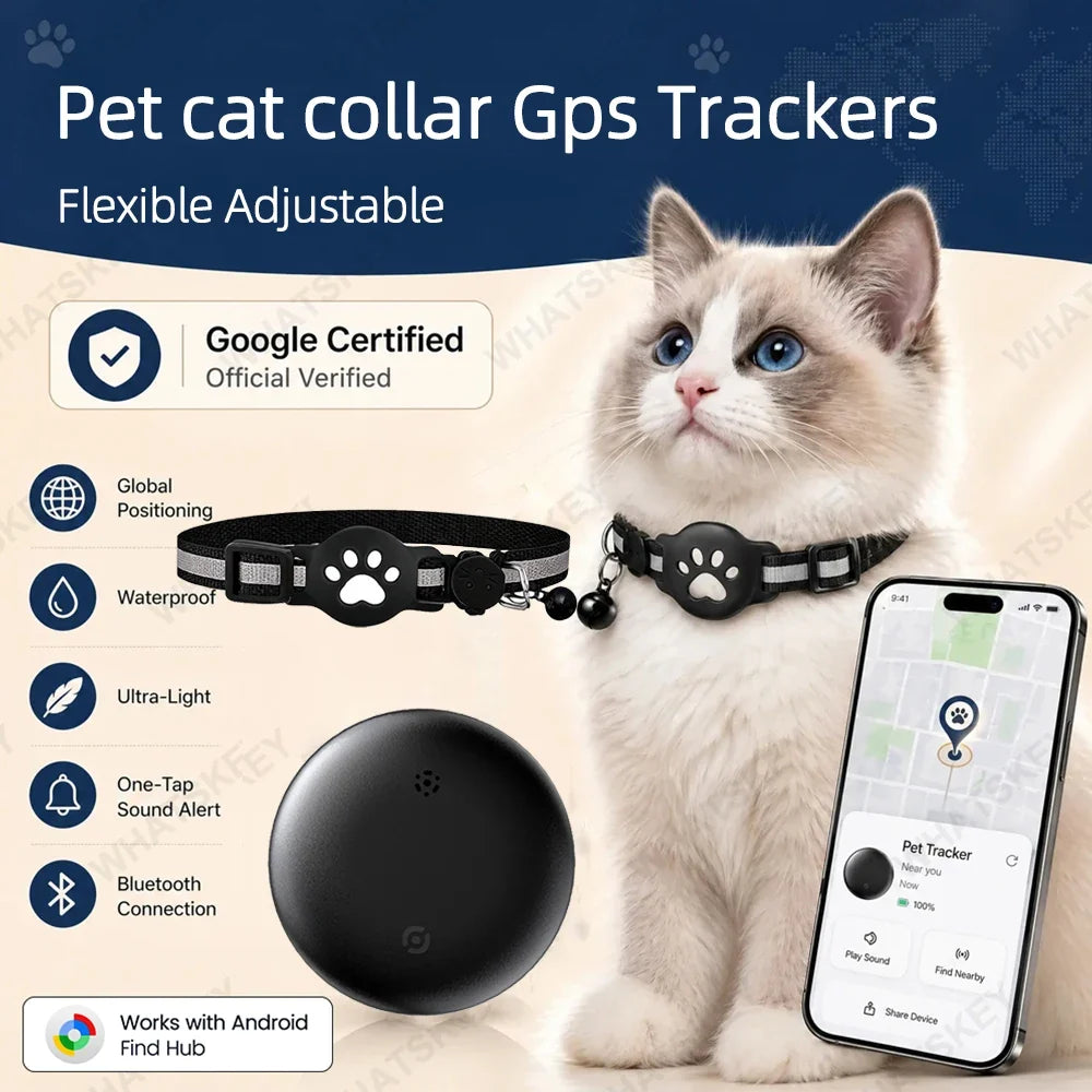 Google Find My Device Pet Collar Tracker for Cats & Dogs — Android Compatible