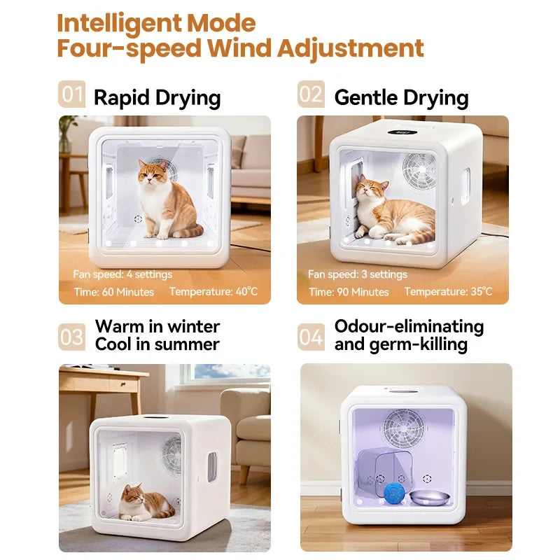 70L Smart Pet Dryer Box with 360° Drying & Auto Temperature Control