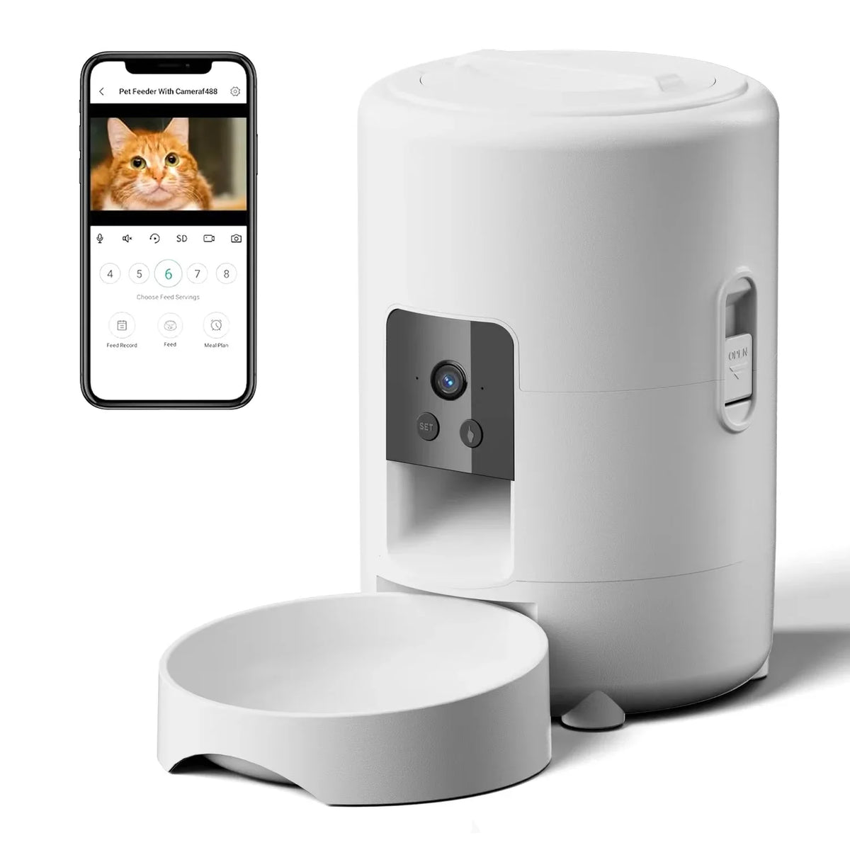 2L Automatic Pet Feeder with Camera — App-Controlled Timed Food Dispenser for Cats & Dogs