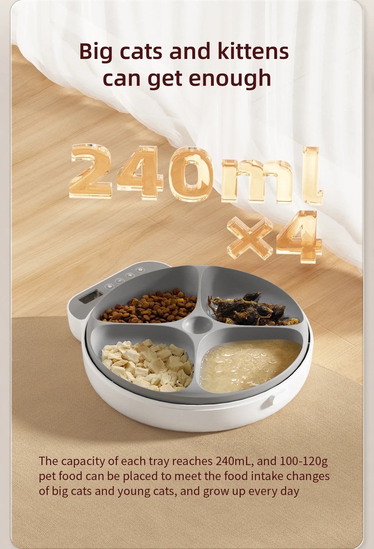 Automatic 4-Meal Pet Feeder with Freshness Control - Slow Feeding Bowl