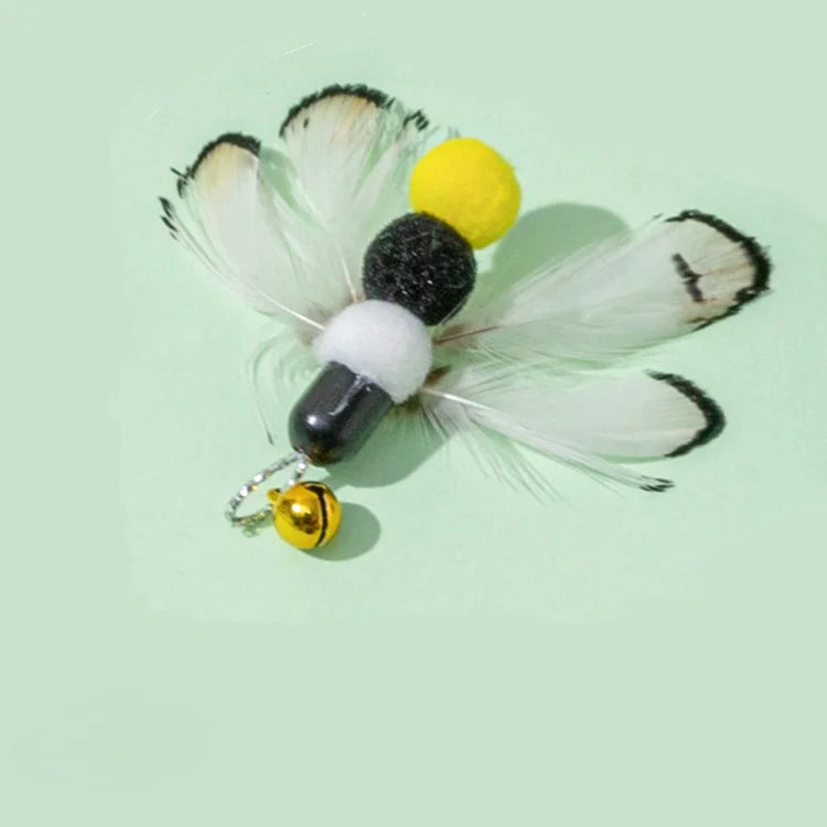 Interactive Cat Feather Toy Replacement with Bell