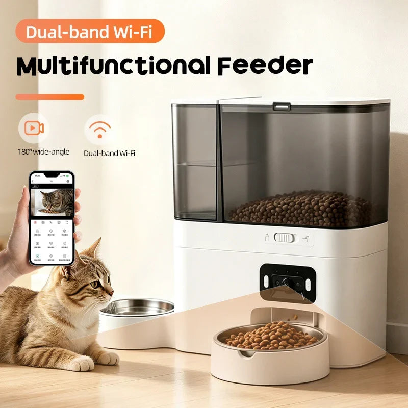 Smart All-in-One Pet Feeder & Water Dispenser with HD Camera & WiFi App Control