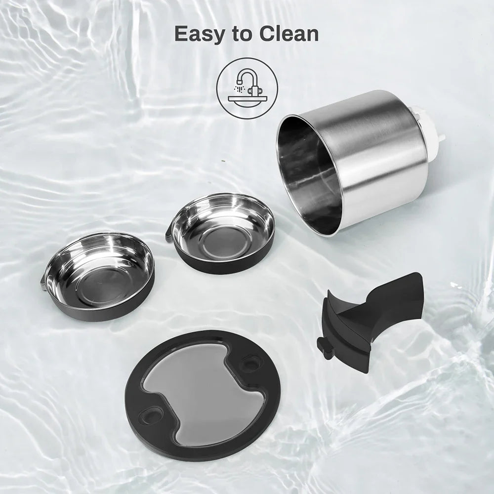 4L Automatic Pet Feeder – Stainless Steel Food Dispenser with WiFi App or Button Control