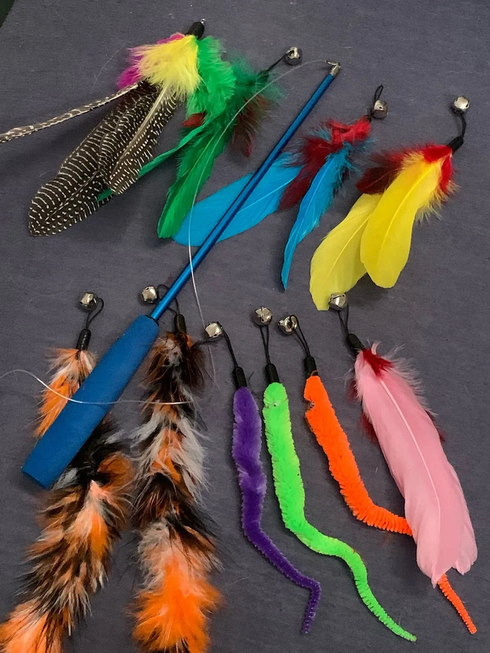 Retractable Cat Wand 11-Pack Set with Bells
