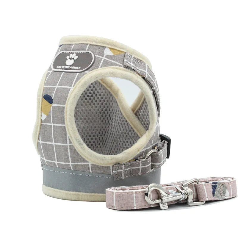 Adjustable Reflective Vest Harness & Leash Set for Small Dogs & Cats