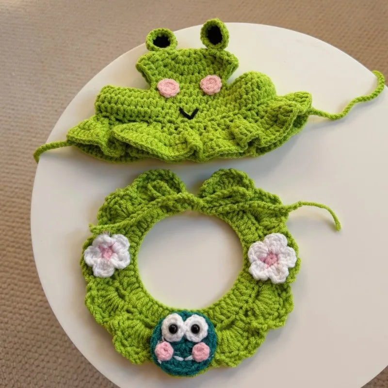 Knitted Hat & Scarf Costume Set for Cats
